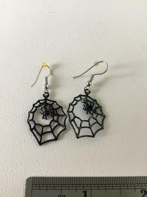 Spider and spiderweb earrings