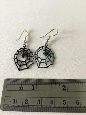 Spider and spiderweb earrings