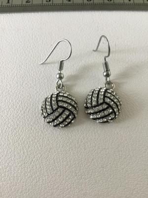 Beautiful volleyball rhinestone earrings