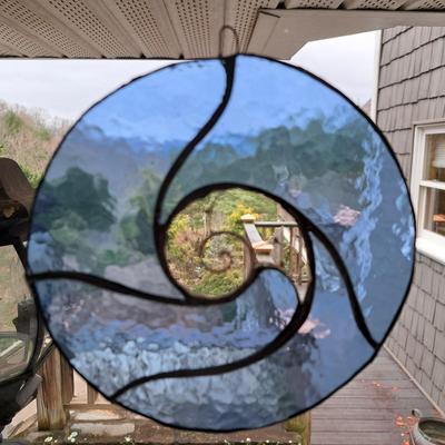 Two Handmade Glass & Nautilus Suncatchers (FE-SD)