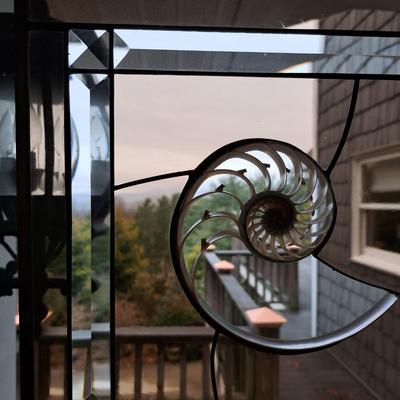 Two Handmade Glass & Nautilus Suncatchers (FE-SD)