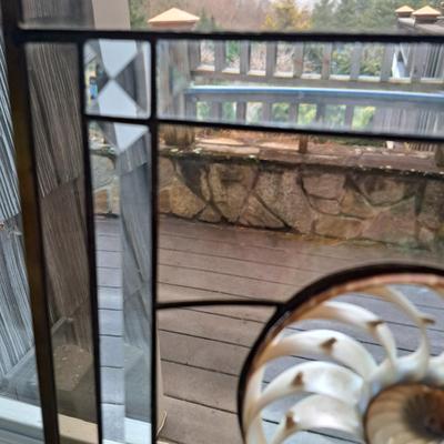 Two Handmade Glass & Nautilus Suncatchers (FE-SD)