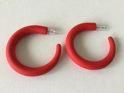 Beautiful red fashion hoop earrings