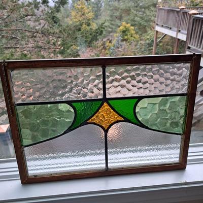 Vintage Art Deco Textured Stained Glass Window (PB-SD)