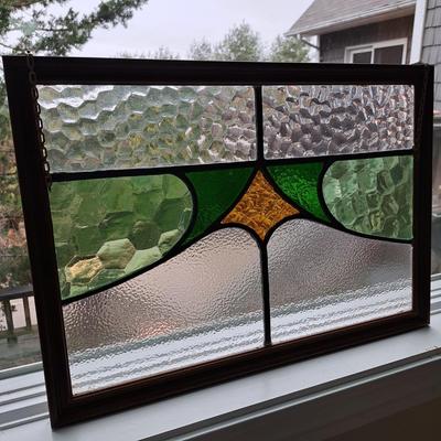 Vintage Art Deco Textured Stained Glass Window (PB-SD)