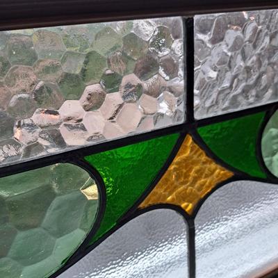 Vintage Art Deco Textured Stained Glass Window (PB-SD)
