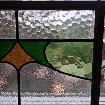 Vintage Art Deco Textured Stained Glass Window (PB-SD)