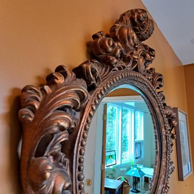 Large Italian Baroque-Style Beveled Mirror (FE-SD)