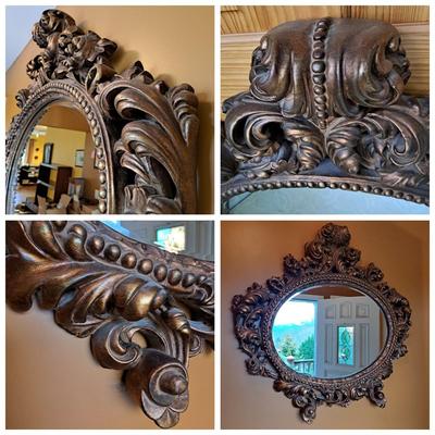 Large Italian Baroque-Style Beveled Mirror (FE-SD)