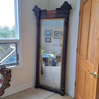 Antique American Eastlake Carved Wood Pier Mirror (PB-SD)