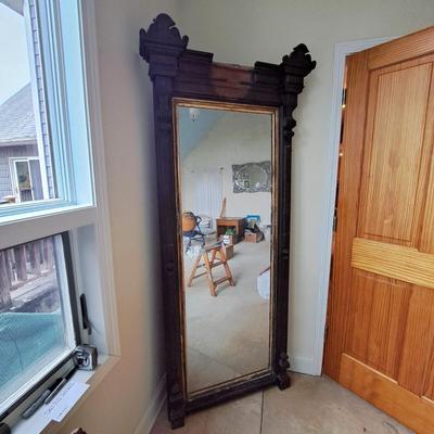 Antique American Eastlake Carved Wood Pier Mirror (PB-SD)