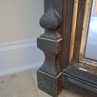 Antique American Eastlake Carved Wood Pier Mirror (PB-SD)