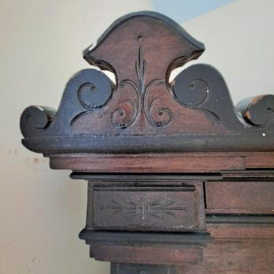 Antique American Eastlake Carved Wood Pier Mirror (PB-SD)
