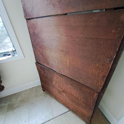 Antique American Eastlake Carved Wood Pier Mirror (PB-SD)
