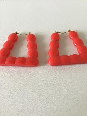 Red fashion statement earrings