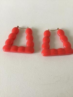 Red fashion statement earrings