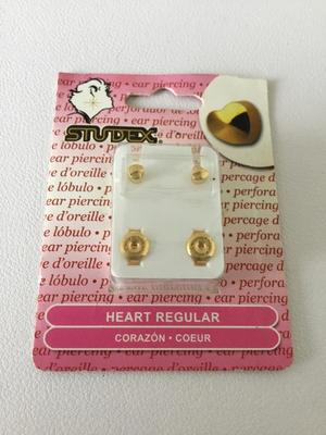 Studex gold tone heart stud earrings