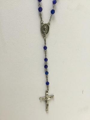 Beautiful blue long beaded rosary