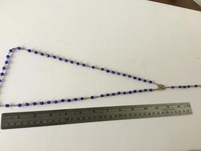 Beautiful blue long beaded rosary