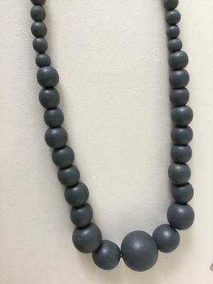 Vintage beautiful gray beaded statement necklace