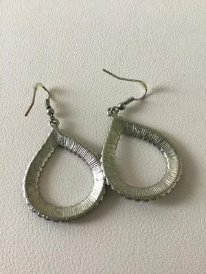Silver tone fashion dangle earrings