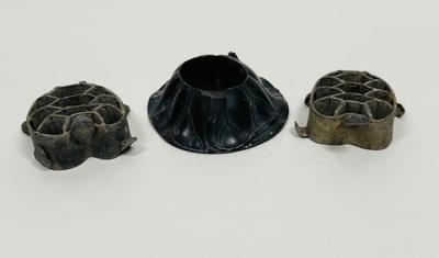 3 Rare Antique Turtle Flower Bouquet Arranging Frog Tools