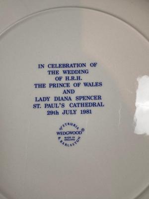 1981 Wedgewood Plate Royal Wedding Commemorative Prince of Wales and Lady Diana Spenser