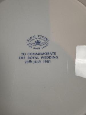 Royal Memorabilia Royal Wedding 1981 Fine Bone China Royal Tuscan Plate, 10 1/2"