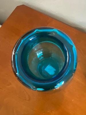 PEWTER PICTURE FRAME, AND PRETTY BLUE VASES