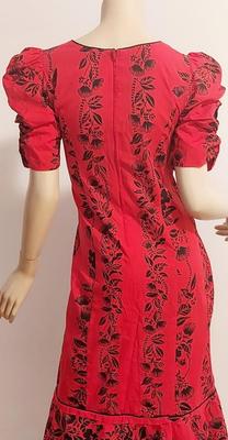 Vtg 1970s Lipstick Red, Cha Cha Hawaiian Maxi dress