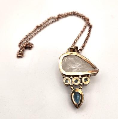 Lot #189 Blue Topaz, Mother of Pearl Sterling Silver necklace