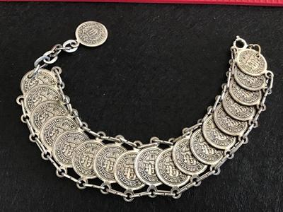 Faux Coin Linked Bracelet