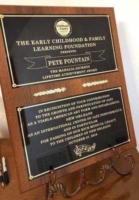 Lot #197 Early Childhood & Family Learning Foundation - Award to Pete Fountain