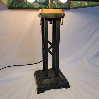 Arts & Crafts-Style Forest Mosaic Table Lamp (PB-SD)