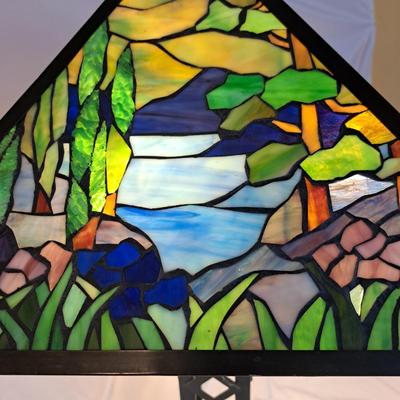 Arts & Crafts-Style Forest Mosaic Table Lamp (PB-SD)
