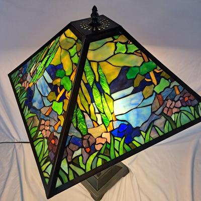 Arts & Crafts-Style Forest Mosaic Table Lamp (PB-SD)