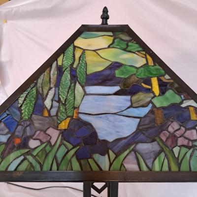 Arts & Crafts-Style Forest Mosaic Table Lamp (PB-SD)