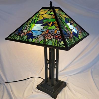 Arts & Crafts-Style Forest Mosaic Table Lamp (PB-SD)
