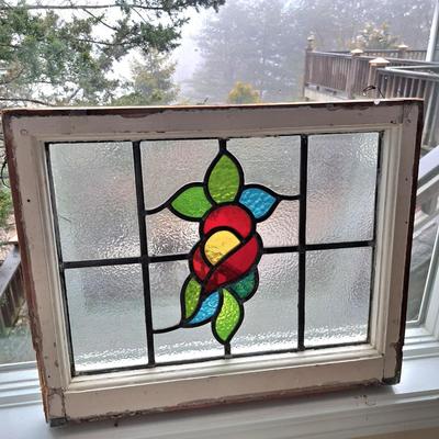 Vintage Stained Glass ''Blossom” Window (PB-SD)
