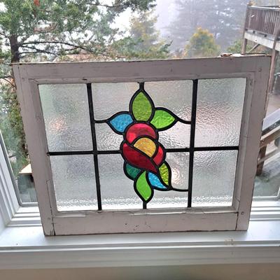 Vintage Stained Glass ''Blossom” Window (PB-SD)