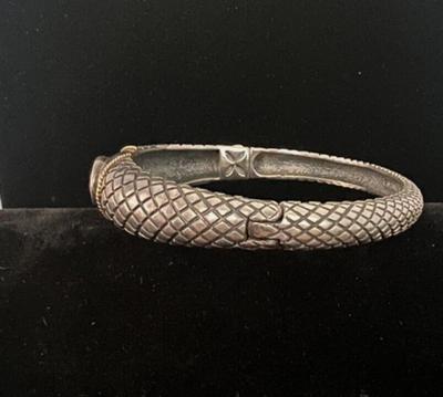 Citrine Stone Bangle Bracelet .925 with 14K Accents