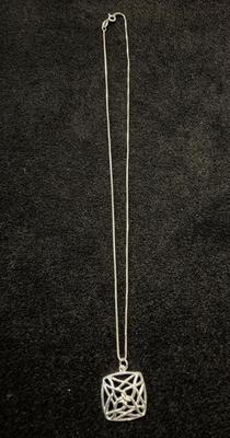 Sterling Silver Necklace With Pendant 925 Sterling Silver 18”