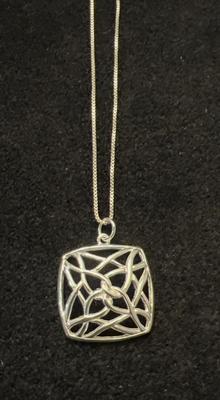 Sterling Silver Necklace With Pendant 925 Sterling Silver 18”