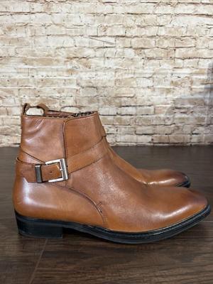 Karl Lagerfeld Paris Men Boots Size 13 Brown Leather Straps Look NEW