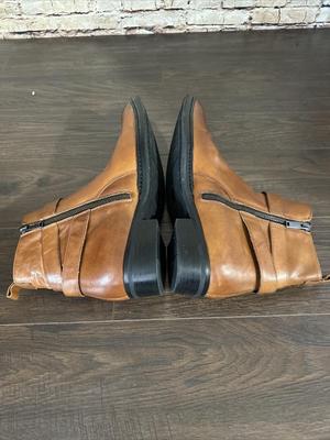 Karl Lagerfeld Paris Men Boots Size 13 Brown Leather Straps Look NEW