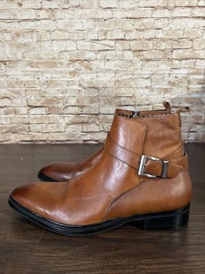Karl Lagerfeld Paris Men Boots Size 13 Brown Leather Straps Look NEW