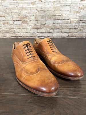 Taft “The Beck” Men’s Wingtip Brogue Dress Shoes In Burnt Honey Color Size 12.5