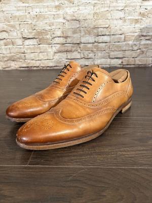 Taft “The Beck” Men’s Wingtip Brogue Dress Shoes In Burnt Honey Color Size 12.5