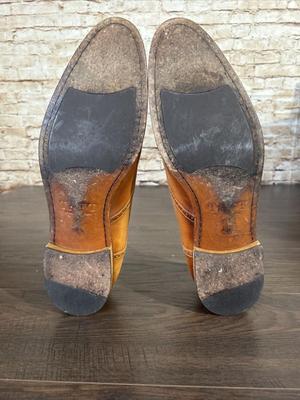 Taft “The Beck” Men’s Wingtip Brogue Dress Shoes In Burnt Honey Color Size 12.5