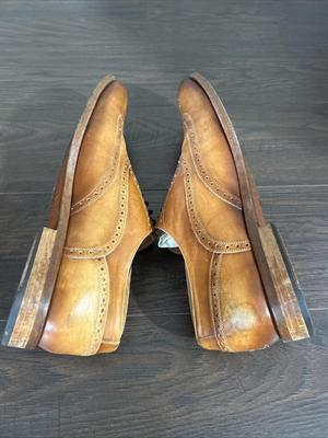 Taft “The Beck” Men’s Wingtip Brogue Dress Shoes In Burnt Honey Color Size 12.5